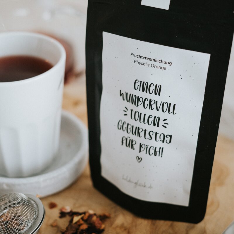 Früchtetee „Einen wundervoll tollen Geburtstag“, Physalis-Orange, Heldenglück – Bild 6