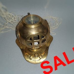Maritimer Taucherhelm mit Kompass, 10cm, Messing, Nautisches Dekor