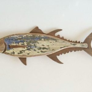 Holz Deko Fisch 46x17x2 cm – Charmantes Maritime Wohnaccessoire
