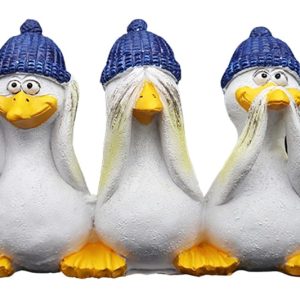 3 weise Möwen Skulptur – Nichts hören/ Nichts sehen/ Nichts sagen – Dekorativ