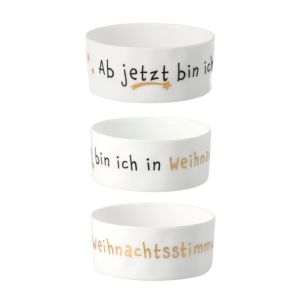 Teelichthalter/ Winterlicht „Ab jetzt bin ich in Weihnachtsstimmung“, 7 cm, Räder