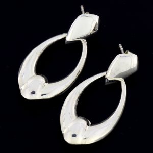 1 Paar Ohrhänger als Ohrstecker glänzend poliert Designer Look aus 925er Silber