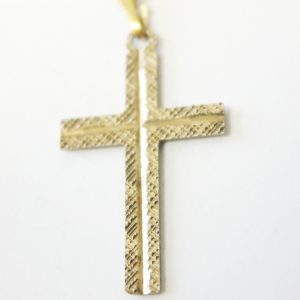 Vintage christliches Kreuz Anhänger Modeschmuck Punze: Double