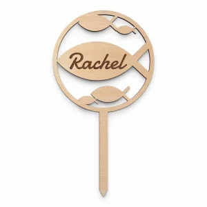 Hochwertiger Cake Topper aus Holz mit Wunschtext