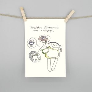 Glückwunschkarte zur Geburt, Postkarte für Jungs