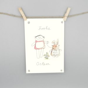 Osterkarte mit Osterhase