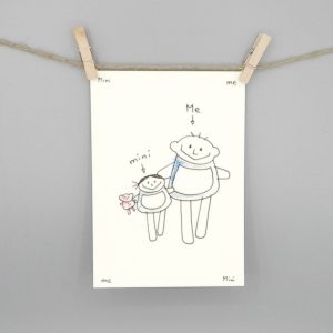 mini Me Postkarte für Vater und Tochter