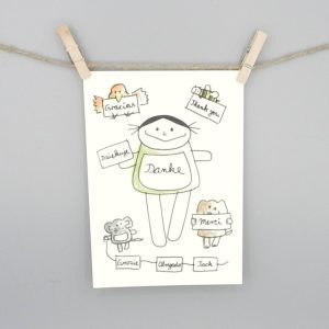 Dankeskarte, Danke Postkarte