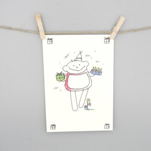 Geburtstag, Postkarte mit Junge