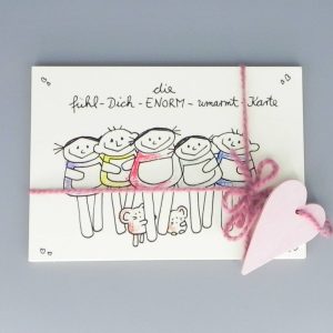 Freundschaftskarte im 10er Pack, Umarmung und Liebe verschicken