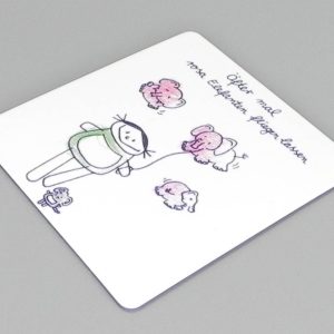 rosa Elefanten Magnet mit Spruch