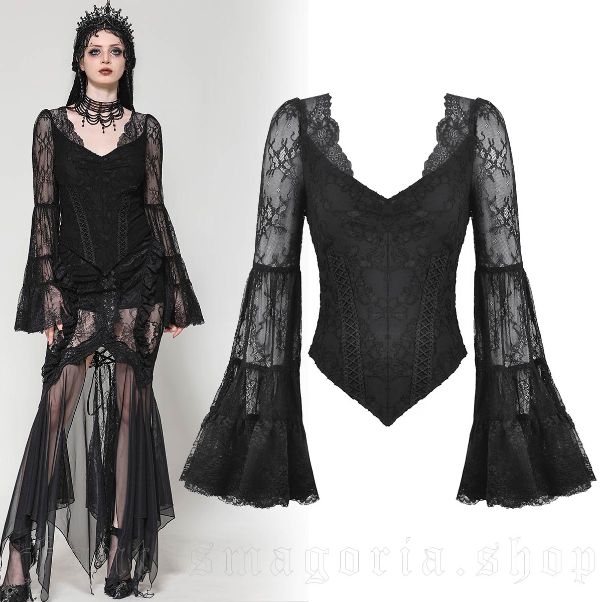 Dark In Love Lilith’s Lace Shirt – Bild 2