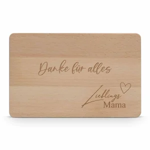 Frühstücksbrettchen aus Holz mit Gravur Lieblingsmama