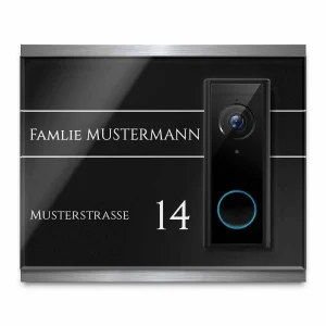 Gravierte Funktürklingel Halterung für die Eufy Video Doorbell 2K Funkklingel aus Acryl auf Edelstahl