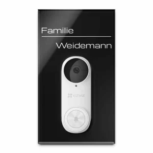 Moderne Klingel Platte für die Funkklingel EZVIZ DB2 PRO mit personalisierter Gravur