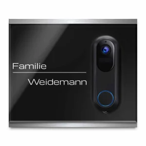 Moderne WP Pro V1 Klingel Platte graviert mit Namen und Motiv