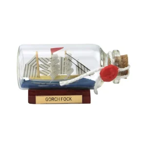 Buddelschiff – Gorch Fock 7cm, viele Details, traditionelle Maritime Dekoration