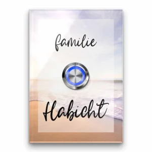 Klingelschild mit UV-Druck Blümchen und LED-Taster ab 7×10 cm