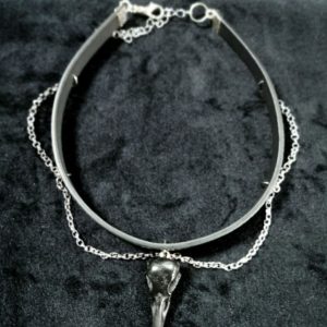 Mystery Creation Choker Rabenschädel schwarz Ketten