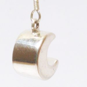 Ohrhänger massives Design und doch leicht Ohrring Halbmond in 925er Silber