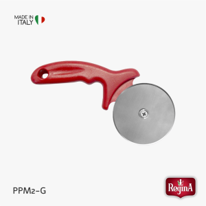 Regina Pizzaschneider aus Edelstahl mit rotem Griff | zerlegbar | APR-15