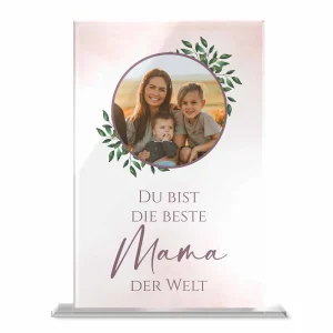 Geschenk zum Muttertag mit Foto und Wunschtext in 15×23 cm