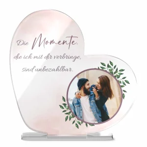 Süße Geschenkidee – Standherz mit individuellen Druck personalisieren ab 14×14 cm