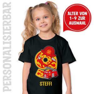 Kinder T-Shirt „ALTER + NAME“ Schwarz