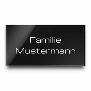 Edles Haustürschild mit Gravur und Abstandshalter 23×12 cm