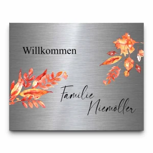 Bedrucktes Edelstahlschild in 20×16 cm mit schöner Designauswahl