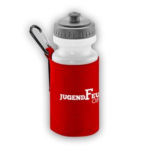 Wasserflasche und Halter JF Rot
