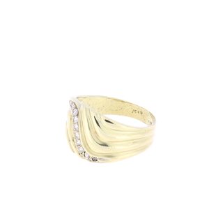 Goldring Vintage evtl. Diamantsplitter geflochten Handarbeit Gelbgold 585er Gold