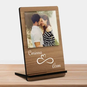 Holzaufsteller mit Foto und personalisiertem Text