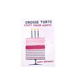 Postkarte „Grosse Torte statt vieler Worte!“ Kunst aus Friesland