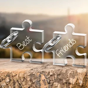 Puzzle Schlüsselanhänger mit Gravur „Best Friends“
