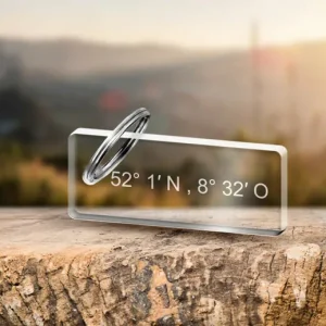 Schlüsselanhänger mit Gravur deiner persönlichen Koordinaten