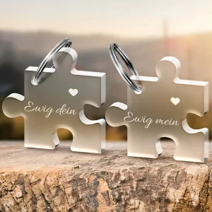 Schlüsselanhänger Set mit Gravur „Ewig dein Ewig mein“