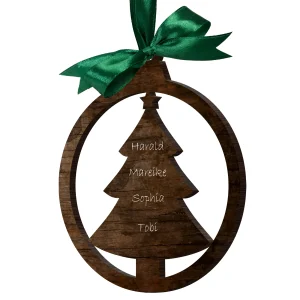 Weihnachtsschmuck mit Tannenbaum Design aus Holz